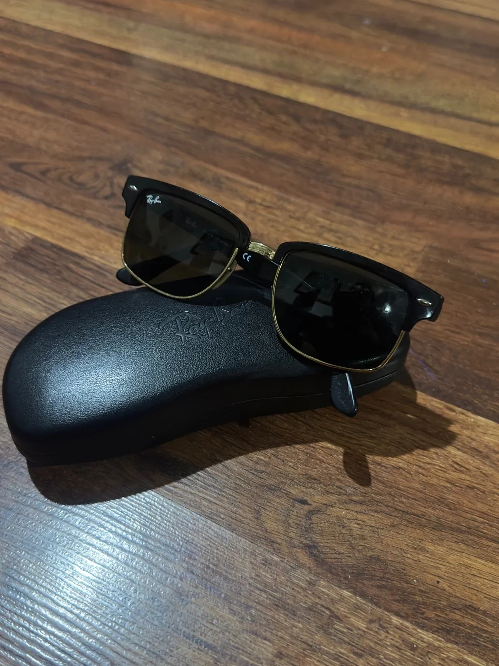 Ray-Ban Clubmaster Black and Gold Sunglasses